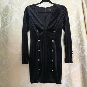 Pretty Velvet black long sleeve dress - new